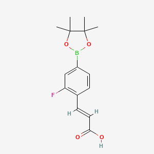 molecular formula C15H18BFO4 B7958115 2-Fluoro-4-(tetramethyl-1,3,2-dioxaborolan-2-yl)cinnamic acid 