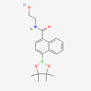 molecular formula C19H24BNO4 B7958131 N-(2-Hydroxyethyl)-4-(tetramethyl-1,3,2-dioxaborolan-2-yl)naphthalene-1-carboxamide 