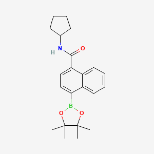 molecular formula C22H28BNO3 B7958132 N-Cyclopentyl-4-(tetramethyl-1,3,2-dioxaborolan-2-yl)naphthalene-1-carboxamide 
