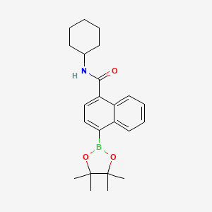 molecular formula C23H30BNO3 B7958144 N-Cyclohexyl-4-(tetramethyl-1,3,2-dioxaborolan-2-yl)naphthalene-1-carboxamide 
