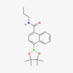 molecular formula C20H26BNO3 B7958152 N-Propyl-4-(tetramethyl-1,3,2-dioxaborolan-2-yl)naphthalene-1-carboxamide 