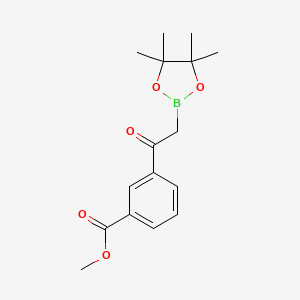 molecular formula C16H21BO5 B7958161 Methyl 3-[2-(tetramethyl-1,3,2-dioxaborolan-2-yl)acetyl]benzoate 