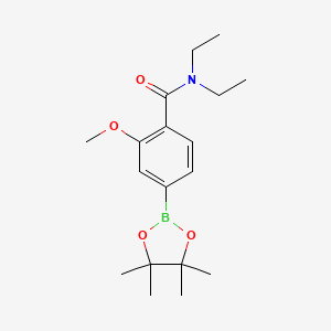 molecular formula C18H28BNO4 B7958175 N,N-Diethyl-2-methoxy-4-(tetramethyl-1,3,2-dioxaborolan-2-yl)benzamide 