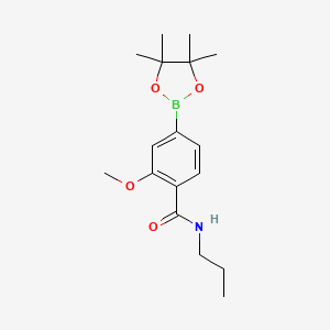 molecular formula C17H26BNO4 B7958176 2-Methoxy-N-propyl-4-(tetramethyl-1,3,2-dioxaborolan-2-yl)benzamide 