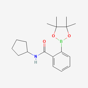 molecular formula C18H26BNO3 B7958206 N-Cyclopentyl-2-(tetramethyl-1,3,2-dioxaborolan-2-yl)benzamide 