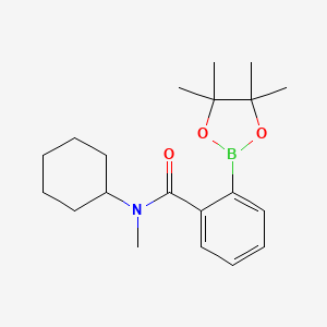 molecular formula C20H30BNO3 B7958218 N-Cyclohexyl-n-methyl-2-(tetramethyl-1,3,2-dioxaborolan-2-yl)benzamide 