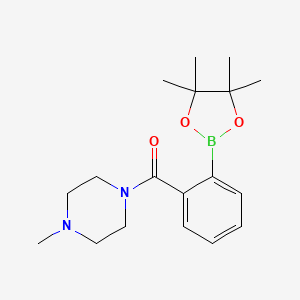 molecular formula C18H27BN2O3 B7958230 1-Methyl-4-[[2-(tetramethyl-1,3,2-dioxaborolan-2-yl)phenyl]carbonyl]piperazine 