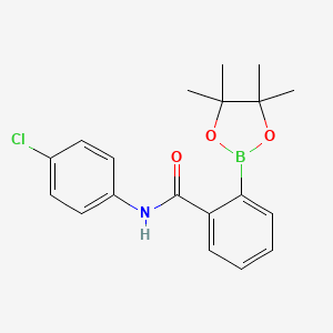 molecular formula C19H21BClNO3 B7958234 N-(4-Chlorophenyl)-2-(tetramethyl-1,3,2-dioxaborolan-2-yl)benzamide 