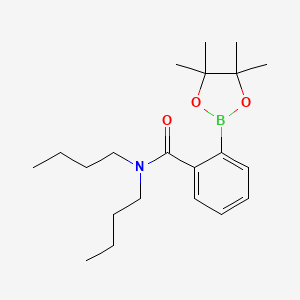 molecular formula C21H34BNO3 B7958244 N,N-Dibutyl-2-(tetramethyl-1,3,2-dioxaborolan-2-yl)benzamide 