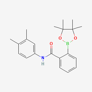 molecular formula C21H26BNO3 B7958259 N-(3,4-Dimethylphenyl)-2-(tetramethyl-1,3,2-dioxaborolan-2-yl)benzamide 