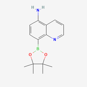 molecular formula C15H19BN2O2 B7958265 8-(Tetramethyl-1,3,2-dioxaborolan-2-yl)quinolin-5-amine 