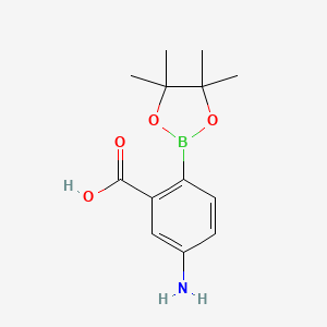 molecular formula C13H18BNO4 B7958271 5-Amino-2-(tetramethyl-1,3,2-dioxaborolan-2-yl)benzoic acid 