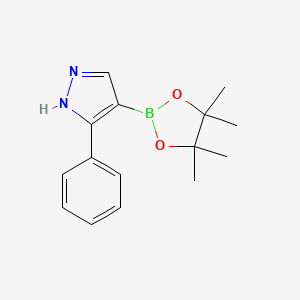 molecular formula C15H19BN2O2 B7958311 3-Phenyl-4-(tetramethyl-1,3,2-dioxaborolan-2-yl)-2H-pyrazole 
