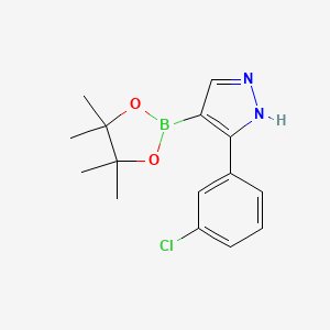 molecular formula C15H18BClN2O2 B7958314 3-(3-Chlorophenyl)-4-(tetramethyl-1,3,2-dioxaborolan-2-yl)-2H-pyrazole 