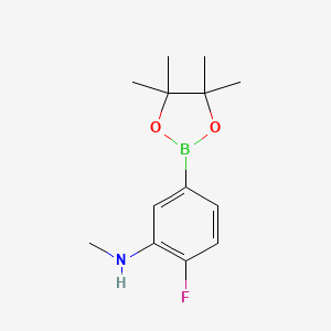 molecular formula C13H19BFNO2 B7958317 4-Fluoro-3-(N-methylamino)phenylboronic acid pinacol ester 
