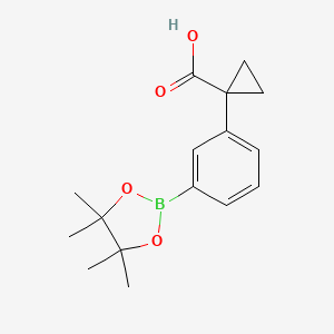 molecular formula C16H21BO4 B7958343 1-[3-(Tetramethyl-1,3,2-dioxaborolan-2-yl)phenyl]cyclopropane-1-carboxylic acid 