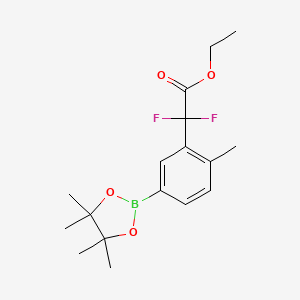 molecular formula C17H23BF2O4 B7958372 Ethyl 2,2-difluoro-2-[2-methyl-5-(tetramethyl-1,3,2-dioxaborolan-2-yl)phenyl]acetate 