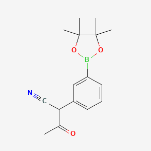 molecular formula C16H20BNO3 B7958390 3-Oxo-2-[3-(tetramethyl-1,3,2-dioxaborolan-2-yl)phenyl]butanenitrile 