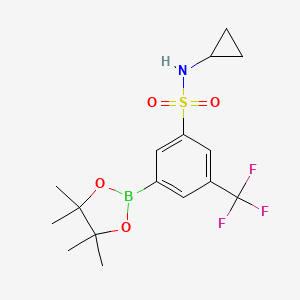 molecular formula C16H21BF3NO4S B7958395 N-Cyclopropyl-3-(tetramethyl-1,3,2-dioxaborolan-2-yl)-5-(trifluoromethyl)benzenesulfonamide 
