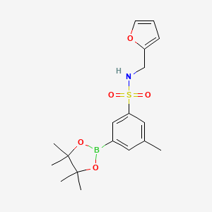 molecular formula C18H24BNO5S B7958406 N-(Furan-2-ylmethyl)-3-methyl-5-(tetramethyl-1,3,2-dioxaborolan-2-yl)benzenesulfonamide 