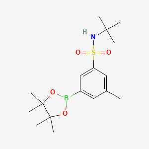 molecular formula C17H28BNO4S B7958411 N-tert-Butyl-3-methyl-5-(tetramethyl-1,3,2-dioxaborolan-2-yl)benzenesulfonamide 