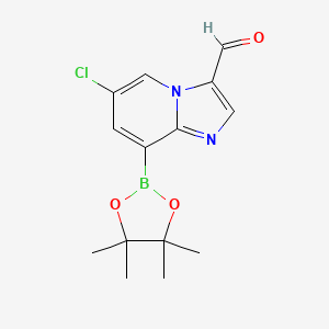 molecular formula C14H16BClN2O3 B7958427 6-Chloro-8-(tetramethyl-1,3,2-dioxaborolan-2-yl)imidazo[1,2-a]pyridine-3-carbaldehyde 