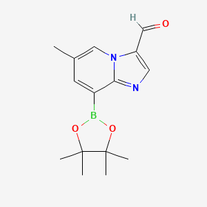 molecular formula C15H19BN2O3 B7958428 6-Methyl-8-(tetramethyl-1,3,2-dioxaborolan-2-yl)imidazo[1,2-a]pyridine-3-carbaldehyde 