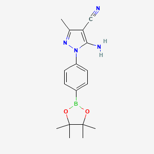 molecular formula C17H21BN4O2 B7958467 5-Amino-3-methyl-1-[4-(tetramethyl-1,3,2-dioxaborolan-2-yl)phenyl]pyrazole-4-carbonitrile 
