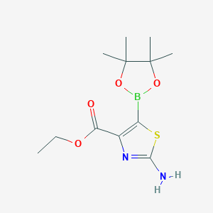 molecular formula C12H19BN2O4S B7958475 Ethyl 2-amino-5-(tetramethyl-1,3,2-dioxaborolan-2-yl)-1,3-thiazole-4-carboxylate 