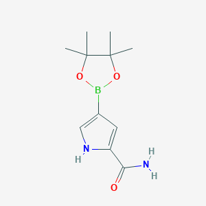molecular formula C11H17BN2O3 B7958483 4-(Tetramethyl-1,3,2-dioxaborolan-2-yl)-1H-pyrrole-2-carboxamide 