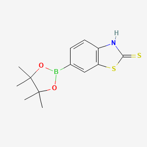 molecular formula C13H16BNO2S2 B7958495 6-(Tetramethyl-1,3,2-dioxaborolan-2-yl)-1,3-benzothiazole-2-thiol 