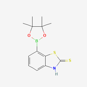 molecular formula C13H16BNO2S2 B7958499 7-(Tetramethyl-1,3,2-dioxaborolan-2-yl)-1,3-benzothiazole-2-thiol 