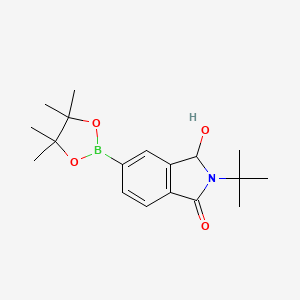 molecular formula C18H26BNO4 B7958505 2-tert-Butyl-3-hydroxy-5-(tetramethyl-1,3,2-dioxaborolan-2-yl)-2,3-dihydro-1h-isoindol-1-one 