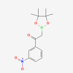 molecular formula C14H18BNO5 B7958509 1-(3-Nitrophenyl)-2-(tetramethyl-1,3,2-dioxaborolan-2-yl)ethanone 