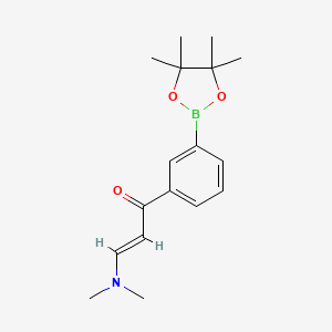 molecular formula C17H24BNO3 B7958526 (2E)-3-(Dimethylamino)-1-[3-(tetramethyl-1,3,2-dioxaborolan-2-yl)phenyl]prop-2-en-1-one 