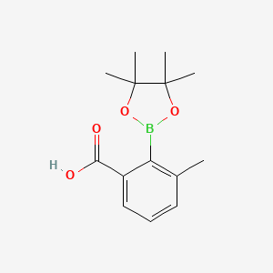 molecular formula C14H19BO4 B7958530 3-Methyl-2-(tetramethyl-1,3,2-dioxaborolan-2-yl)benzoic acid 