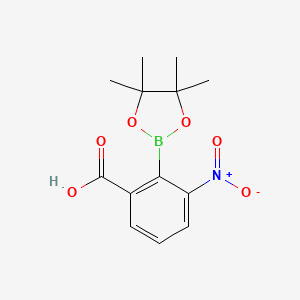 molecular formula C13H16BNO6 B7958533 3-Nitro-2-(tetramethyl-1,3,2-dioxaborolan-2-yl)benzoic acid 