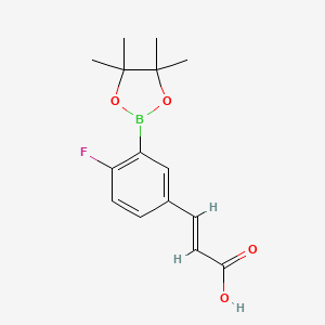 molecular formula C15H18BFO4 B7958563 (2E)-3-[4-Fluoro-3-(tetramethyl-1,3,2-dioxaborolan-2-yl)phenyl]prop-2-enoic acid 