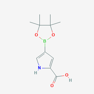 molecular formula C11H16BNO4 B7958572 4-(Tetramethyl-1,3,2-dioxaborolan-2-yl)-1H-pyrrole-2-carboxylic acid 