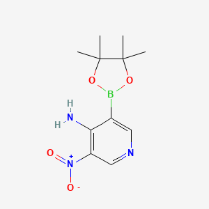 molecular formula C11H16BN3O4 B7958580 3-Nitro-5-(tetramethyl-1,3,2-dioxaborolan-2-yl)pyridin-4-amine 