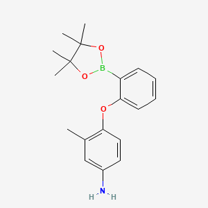 molecular formula C19H24BNO3 B7958632 3-Methyl-4-[2-(tetramethyl-1,3,2-dioxaborolan-2-yl)phenoxy]aniline 