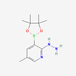 2-Hydrazinyl-5-methyl-3-(tetramethyl-1,3,2-dioxaborolan-2-yl)pyridine