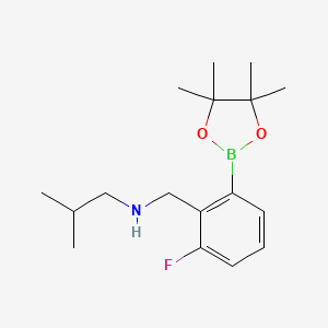 molecular formula C17H27BFNO2 B7958681 {[2-Fluoro-6-(tetramethyl-1,3,2-dioxaborolan-2-yl)phenyl]methyl}(2-methylpropyl)amine 