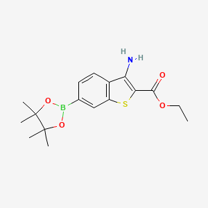 molecular formula C17H22BNO4S B7958694 Ethyl 3-amino-6-(tetramethyl-1,3,2-dioxaborolan-2-yl)-1-benzothiophene-2-carboxylate 