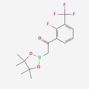 molecular formula C15H17BF4O3 B7958717 1-[2-Fluoro-3-(trifluoromethyl)phenyl]-2-(tetramethyl-1,3,2-dioxaborolan-2-yl)ethanone 