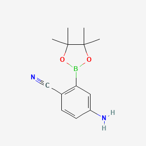 molecular formula C13H17BN2O2 B7958735 4-Amino-2-(tetramethyl-1,3,2-dioxaborolan-2-yl)benzonitrile 