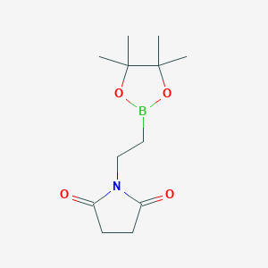 molecular formula C12H20BNO4 B7958736 1-[2-(Tetramethyl-1,3,2-dioxaborolan-2-yl)ethyl]pyrrolidine-2,5-dione 