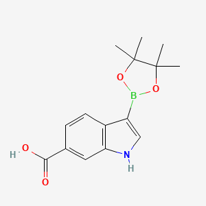molecular formula C15H18BNO4 B7958744 6-Carboxyindole-3-boronic acid pinacol ester 
