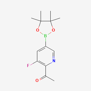 molecular formula C13H17BFNO3 B7958750 1-[3-Fluoro-5-(tetramethyl-1,3,2-dioxaborolan-2-yl)pyridin-2-yl]ethanone 