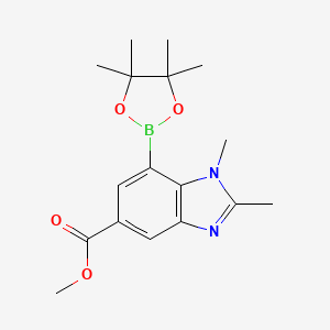 Methyl 1,2-dimethyl-7-(tetramethyl-1,3,2-dioxaborolan-2-yl)-1,3-benzodiazole-5-carboxylate